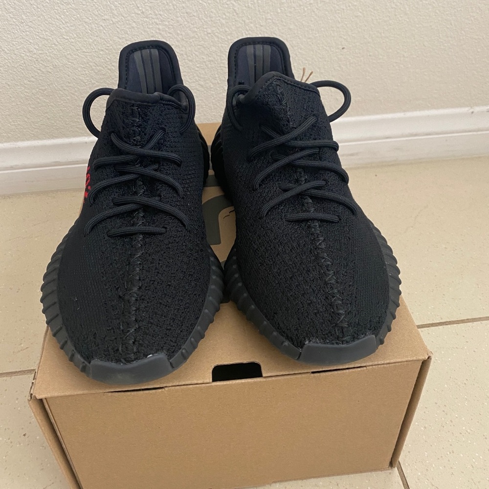 Adidas Yeezy Boost 350 V2 Core Black/Red Bred' CP9652 Men's Size 7.5 Medium